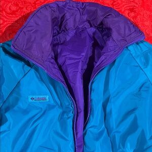 Columbia Vintage ‘90s Reversible Blue and Purple Jacket Size Large